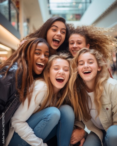 a group of girls laughing