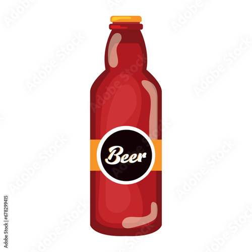 Isolated colored beer bottle icon Vector