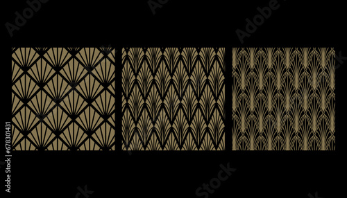 Art Deco Seamless Pattern French Arts Repeated Designs Vector photo