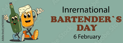 International Bartender's Day. Holiday concept. Template for background, banner, card, poster with text inscription. 