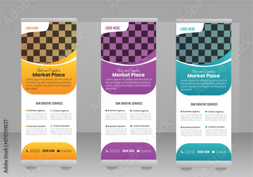 Vector criative rollup banner for business