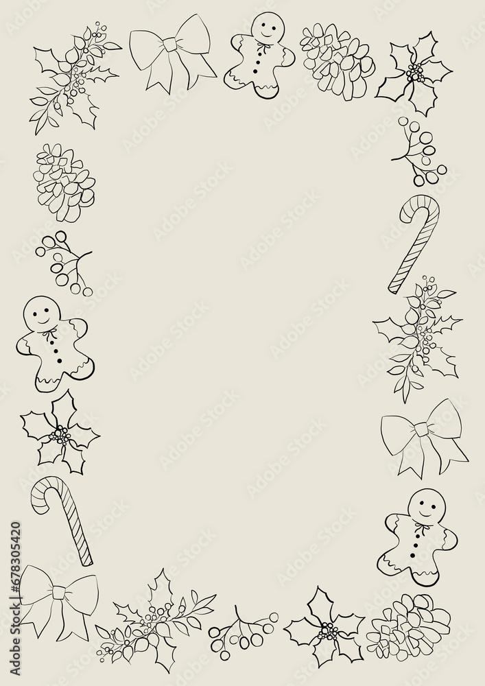 Fondo navideño para diseño de invitación, menú, tarjeta para eventos sociales. Plantilla en tendencia con borde de ilustraciones minimalistas rosado con espacio vacío para texto o imagen Fondo navideño para diseño de invitación, menú, tarjeta para eventos sociales. Plantilla en tendencia con borde de ilustraciones minimalistas rosado con espacio vacío para texto o imagen
