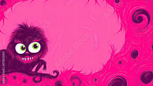  a pink background with a black furry creature with green eyes and a big griny griny griny griny griny griny griny griny griny griny griny griny griny griny griny griny griny griny griny griny griny.
