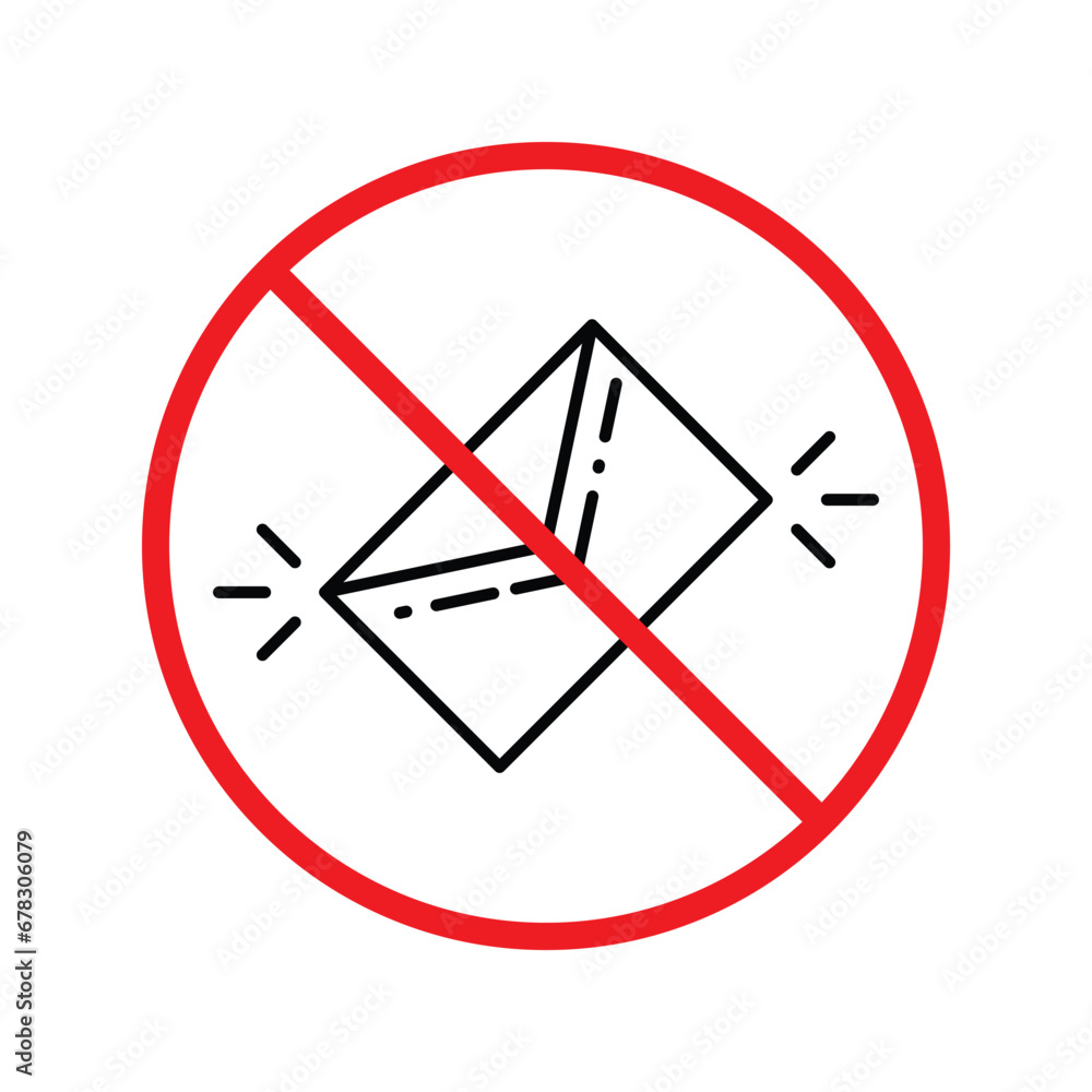 No envelope icon. Forbidden mailing icon. No email vector sign. Prohibited mailing vector icon. Warning, caution, attention, restriction flat sign design. No letter UX UI icon No envelope icon. Forbidden mailing icon. No email vector sign. Prohibited mailing vector icon. Warning, caution, attention, restriction flat sign design. No letter UX UI icon