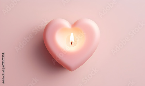 Love banner for Valentines day - Heart shaped candle design