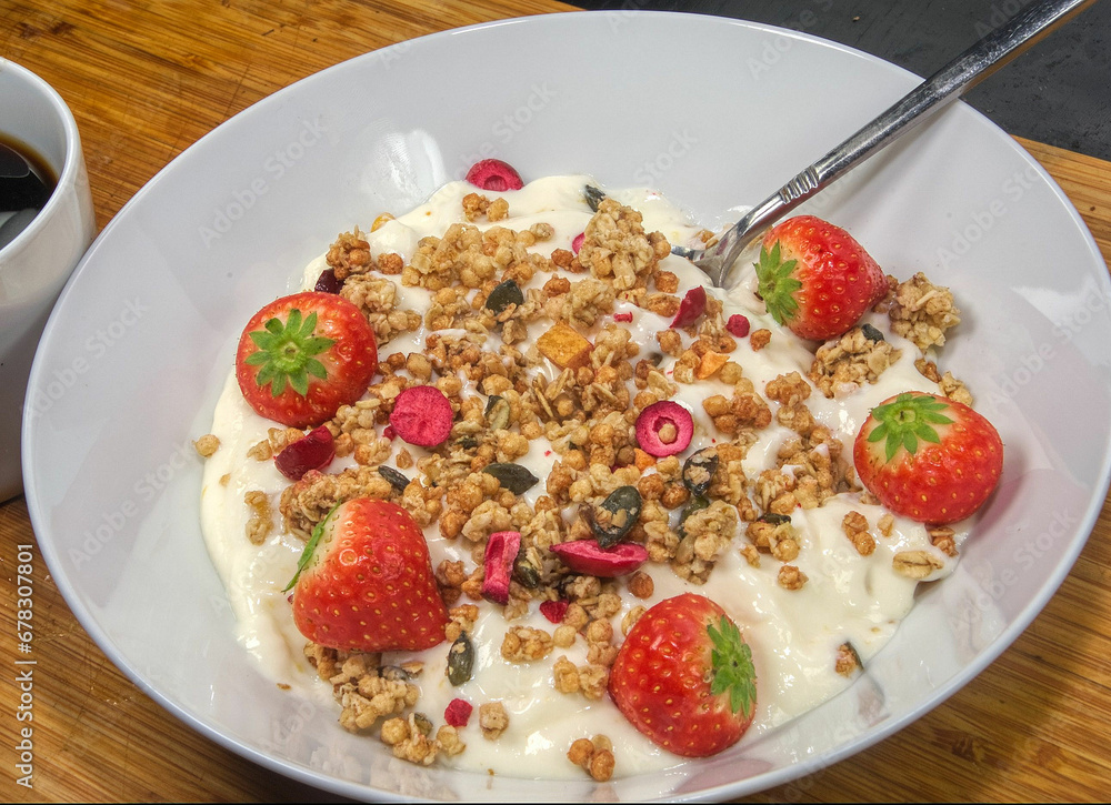 breakfast cereal with strawberries breakfast cereal with strawberries
