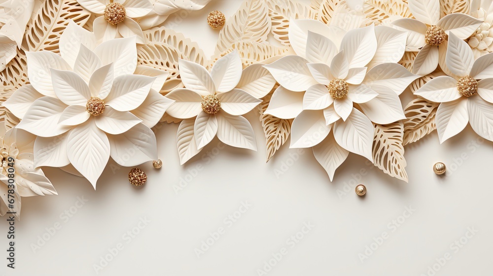 a close up of paper flowers on a white background with pearls and pearls on the bottom of the paper flowers and the bottom of the paper flowers on the bottom of the paper. a close up of paper flowers on a white background with pearls and pearls on the bottom of the paper flowers and the bottom of the paper flowers on the bottom of the paper.