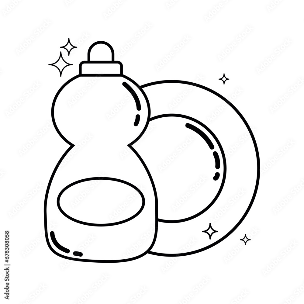 Obraz premium Isolated dish plate with soap bottle icon Vector