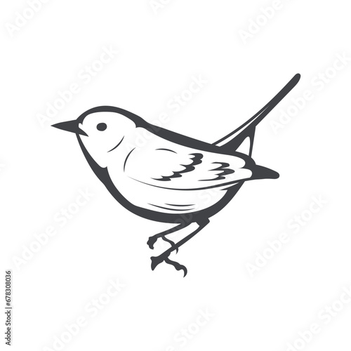 warbler Bird retro style stock vector Illustration photo