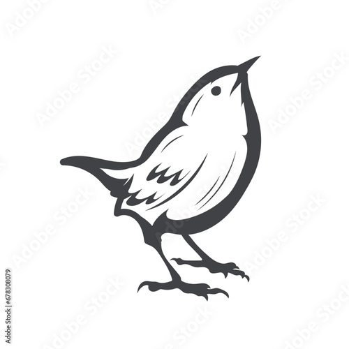 wren Bird retro style stock vector Illustration