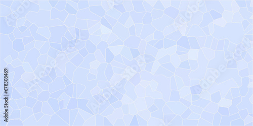 Light blue Broken quartz stained Glass Background with purple outlines. Voronoi diagram background. Seamless pattern vector Vintage background. Geometric Retro tiles pattern 