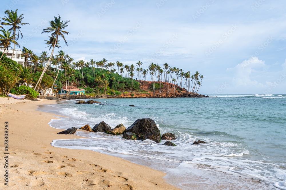 panoramic view of mirissa beach, sri lanka