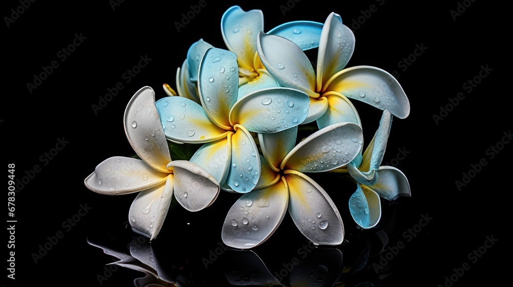 Frangipani or Plumeria flowers. Springtime Concept. Valentine's Day Concept with a Copy Space. Mother's Day.