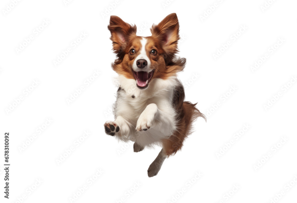 joyful Dog Jumping on Transparent Background