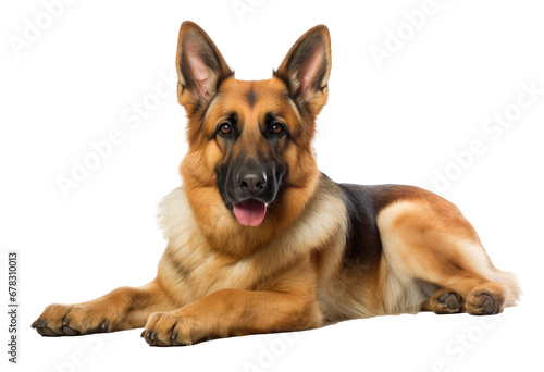 a majestic German Shepherd dog isolated on transparent background