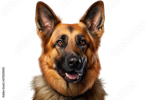 beautiful German Shepherd dog looking at the camera isolated on transparent background