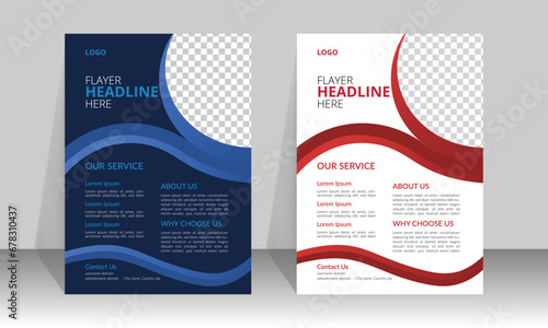  creative flayer template modern design with A4 ratio by vactor & two color version