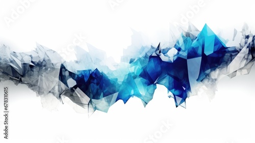 Abstract watercolor artwork mixed with buzzy geometric shapes for background of social media banner generative AI image photo