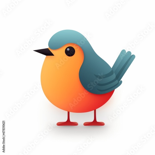 Robin bird flat minimalistic icon © Denis