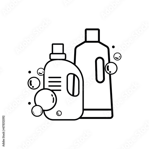 Isolated pair of liquid soap bottles icon Vector