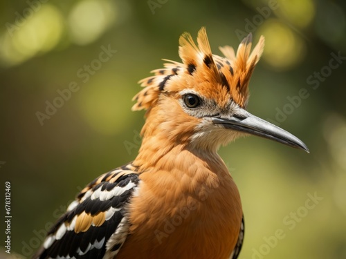 HD Portrait of Hoopoe. Hoopoe Bird in Natural Sunlight. Ai Generative © MH STOCK