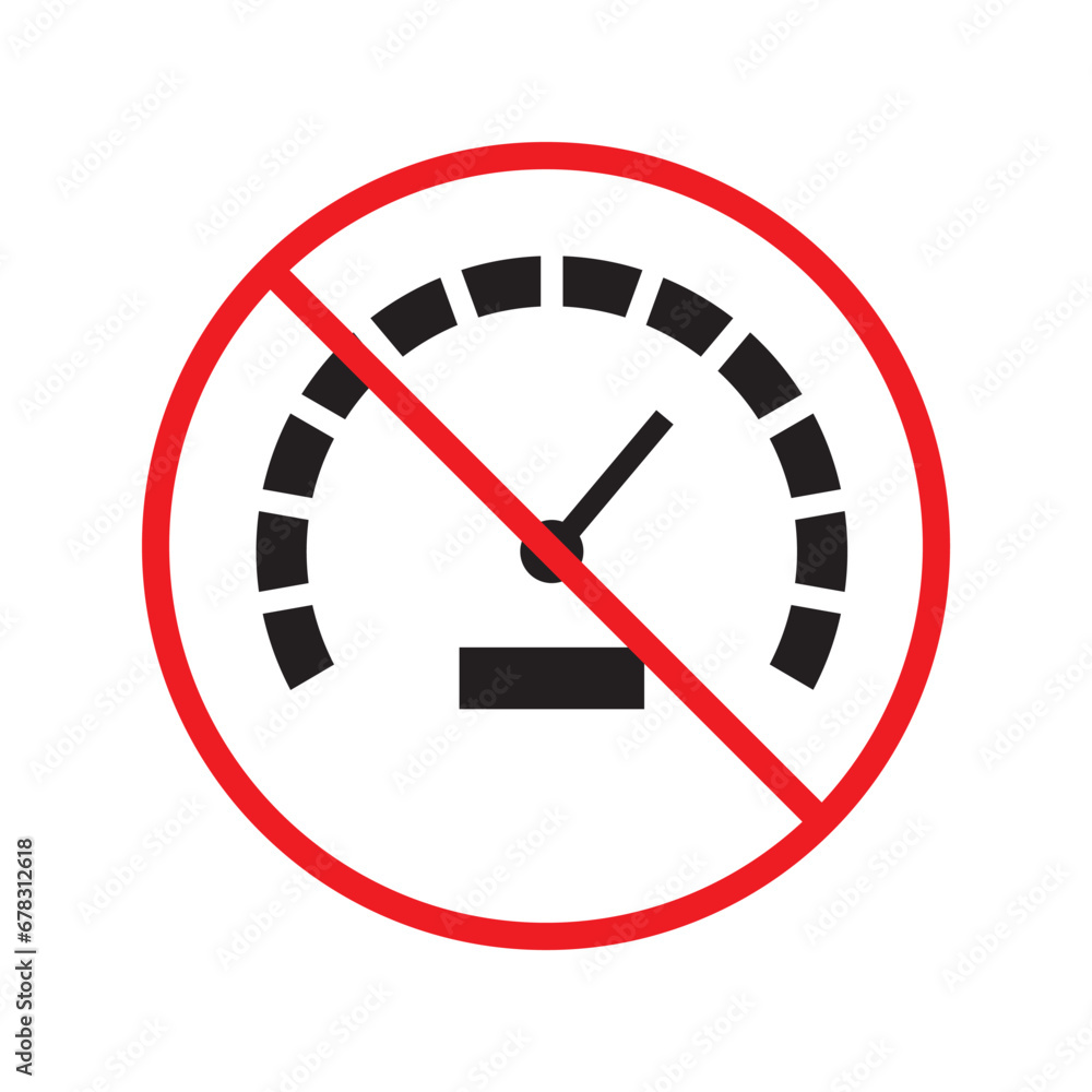 Forbidden Prohibited Warning, caution, attention, restriction label danger. Vector meter flat icon. Gauge vector icon. Do not use Speedometer measurement sign. Gauge symbol pictogram UX UI Forbidden Prohibited Warning, caution, attention, restriction label danger. Vector meter flat icon. Gauge vector icon. Do not use Speedometer measurement sign. Gauge symbol pictogram UX UI