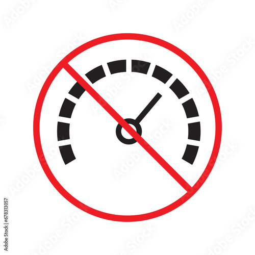Free Download Forbidden Prohibited Warning, caution, attention, restriction label danger. Vector meter flat icon. Gauge vector icon. Do not use Speedometer measurement sign. Gauge symbol pictogram UX UI - GFXLoad