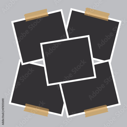 5 photo collage template. vector illustration, new collections
