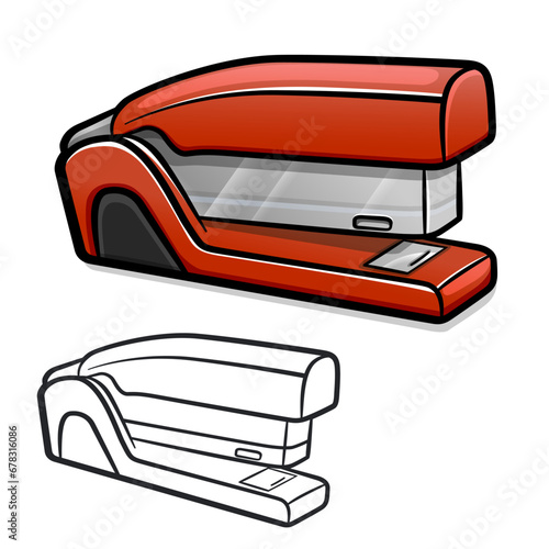 red stapler office cartoon drawing photo