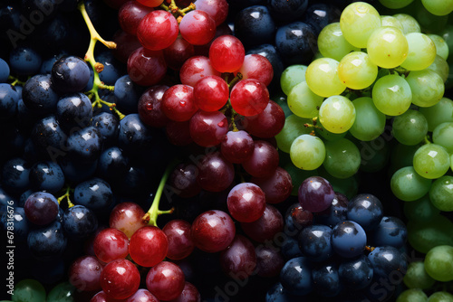 Background of red, green and blue grapes