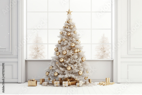 Decoration christmas tree with copy space