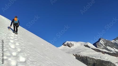 Alpiniste sur le Bishorn