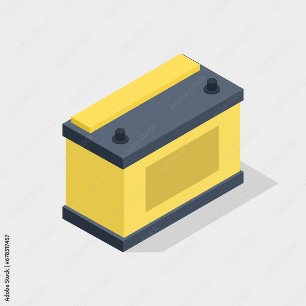 Isometric car battery Isometric car battery