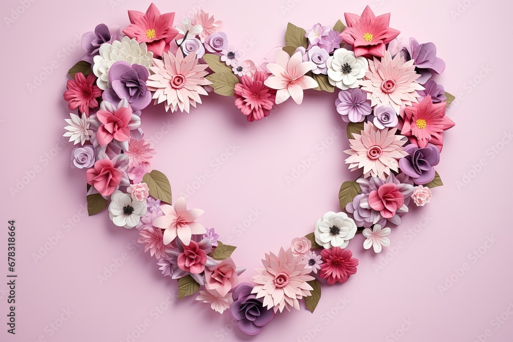 Heart-shaped Paper Flower Frame for Mother's Day Celebration
