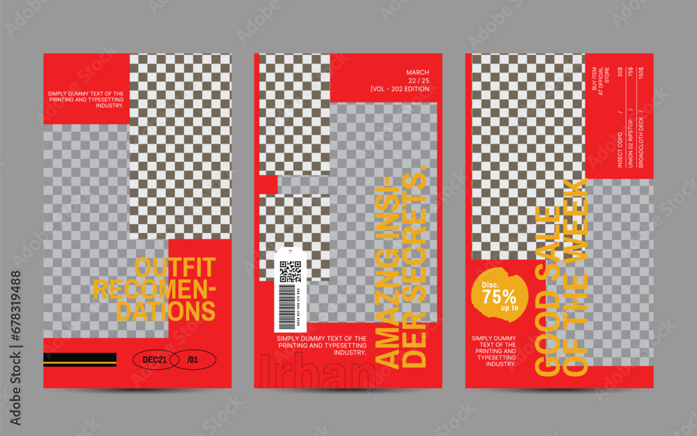 Modern urban futuristic streetwear fashion design for social media post template Modern urban futuristic streetwear fashion design for social media post template