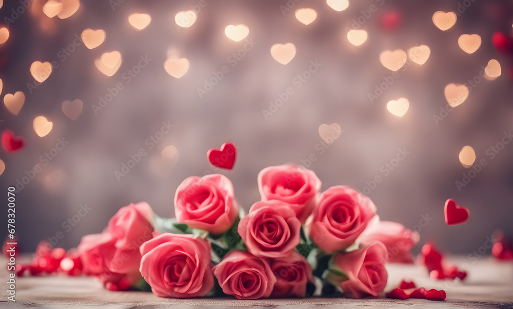 Valentine's Day love with hearts and roses Valentine's Day love with hearts and roses