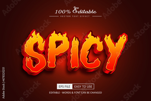 Spicy red color 3d editable text effect