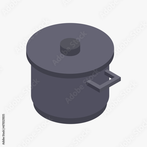 Isometric kitchen pan