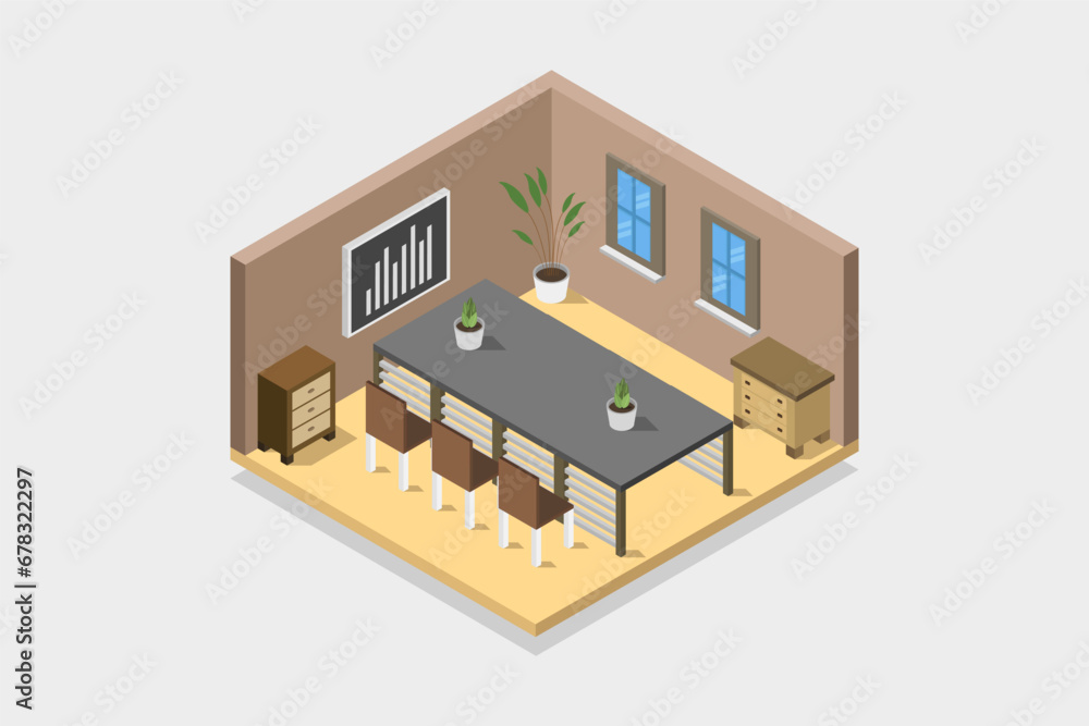 Isometric conference room Isometric conference room