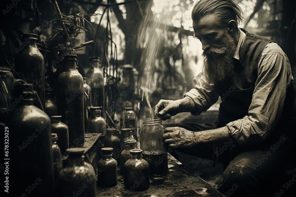 custom made wallpaper toronto digitalA vintage and retro spooky person in the collodion wet plate process technique. Generative AI, AI