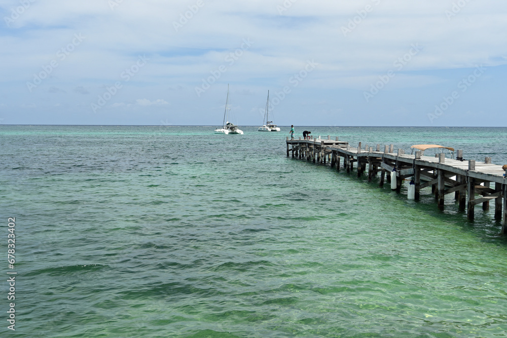 Fishing Pier in Ambergis Caye, Belize