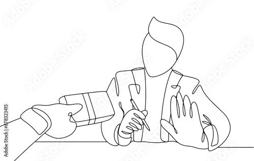  Bribe. Refusal. One line