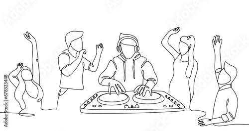 DJ. Night club. One line