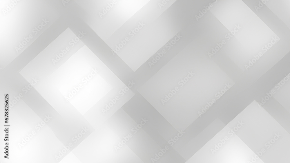 Subtle Abstract White and Grey Background with Pale Geometric Shapes Interlocking Depth - obrazy, fototapety, plakaty 