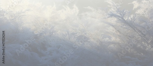 Frost-covered plants create a delicate and ethereal winter background