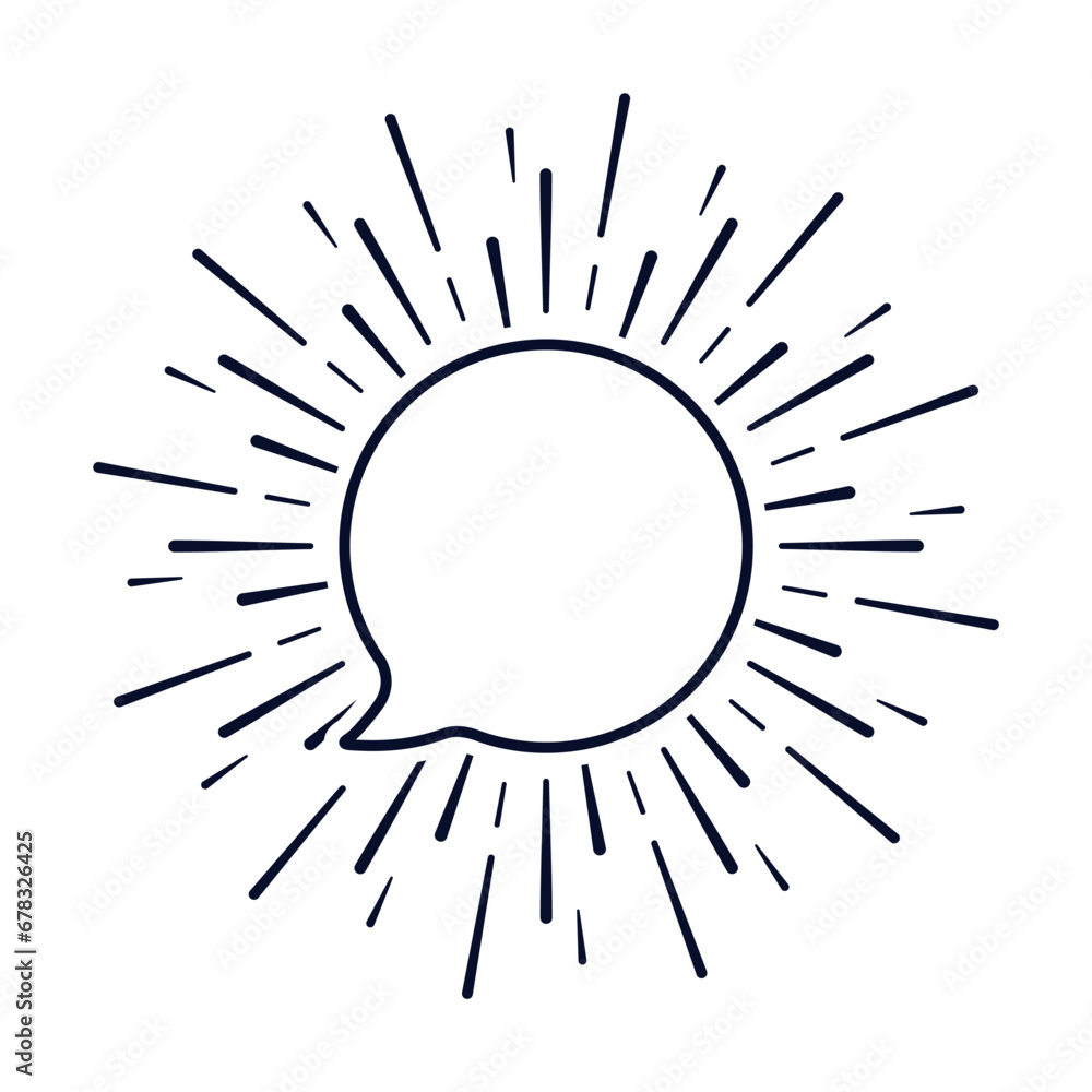 Delightful, awesome speech. Vector linear illustration icon isolated on white background. Delightful, awesome speech. Vector linear illustration icon isolated on white background.