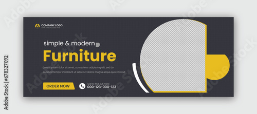 Modern Furniture social media post and facebook cover banner design templates