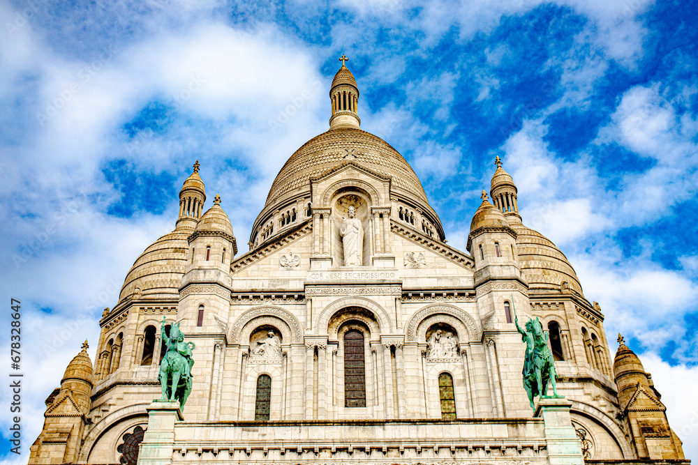 Paris downtown in the Montmartre area and sacre coeur church