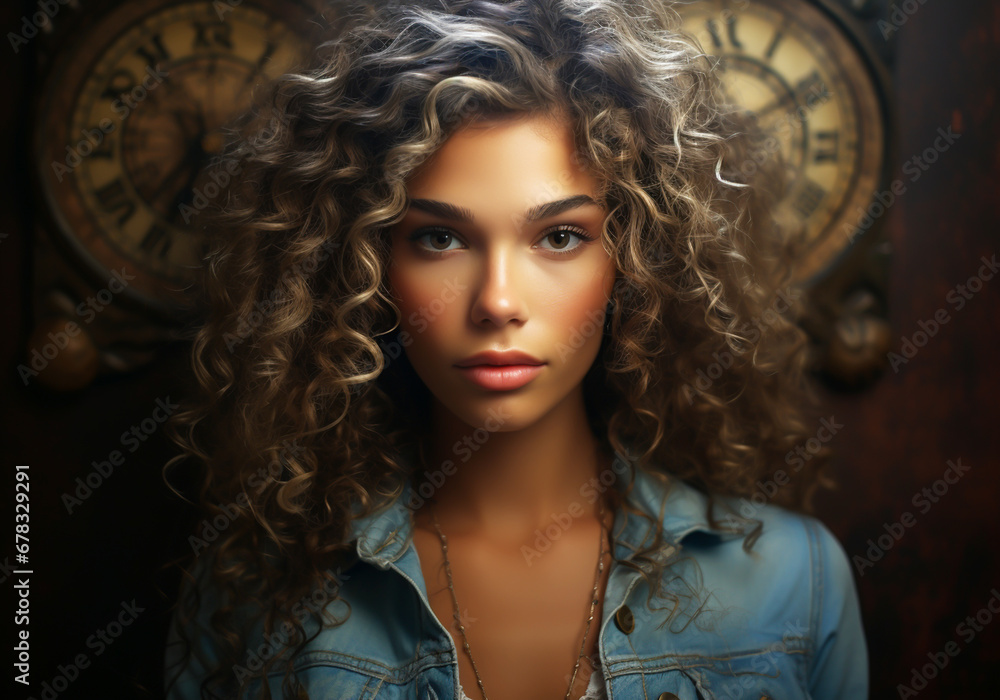 Fototapeta premium Portrait of woman with captivating elegance style. AI generative 