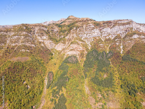 Aerial view of iskar gorge near, Balkan Mountains, Bulgaria